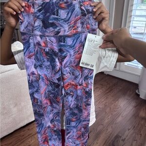 Lululemon Athletica Purple and Red Leggings